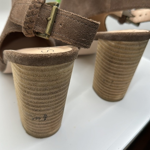 Sole Society Apollo Taupe Heel Mule  Cow Suede Bootie heels-Size 11 - Picture 10 of 12